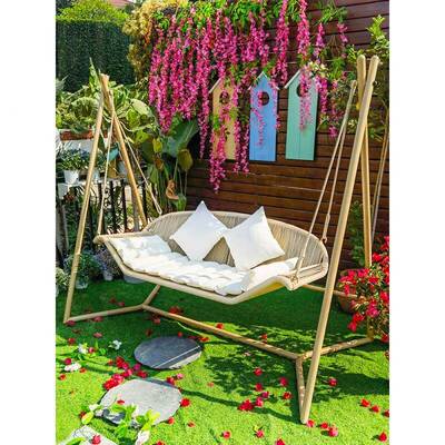 莫外家网红吊椅户秋千室外室内院悬61142挂吊床双吊人篮庭花园休