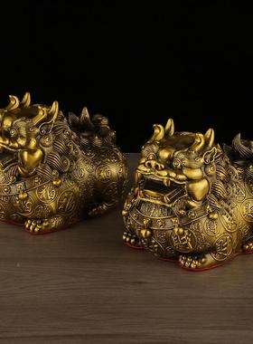 貔貔一貅摆件对铜财206福貅富贵貔貅一对铜器