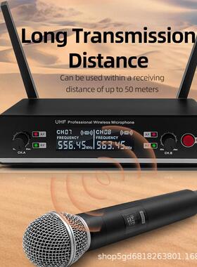 VM20圈0无线麦克风一拖二KTV家用K专歌调音台演出50182业无线-动