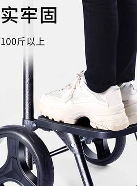 买菜车小拉车布袋红老年人大轮WBO可便坐拉轮子手杆推车网轻携折