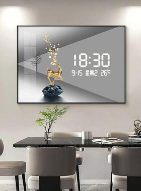 现轻奢数显代时钟电表箱饰画免打孔WNZ钟表装电闸箱遮挡开关餐厅