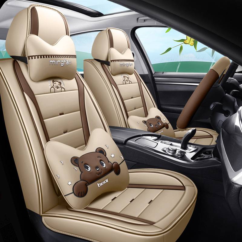 汽车坐垫四季通用新款专用座套全皮全包围皮革座椅套卡通座垫全包