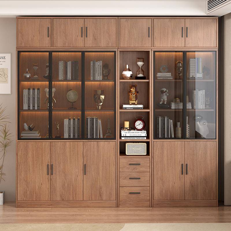 轻奢书柜客厅体墙带玻璃门靠柜见详情子办公文件柜储室物一柜展示
