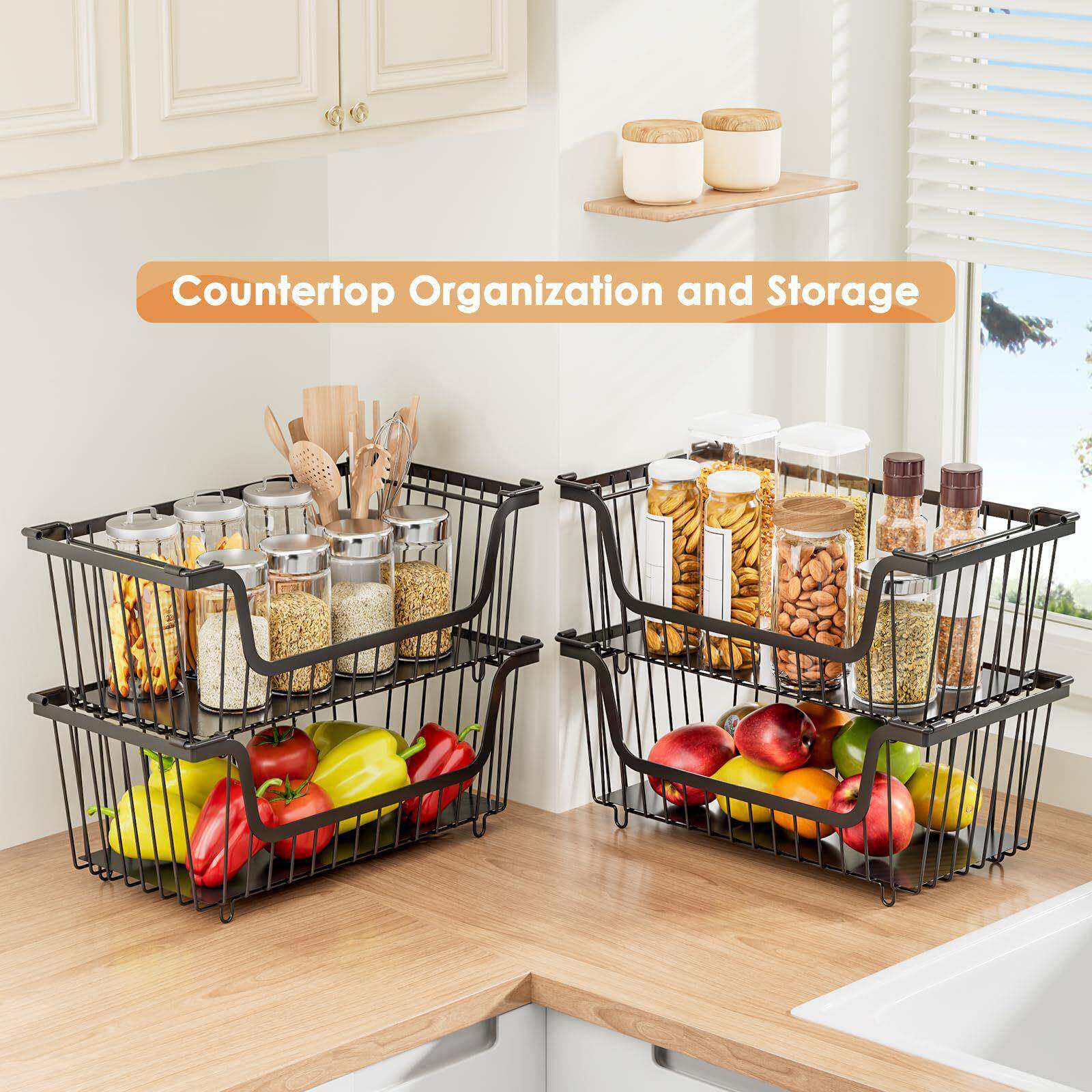 厨房台面25032515蔬架菜置物篮架桌面上储菜子灶台菜子多层收放水