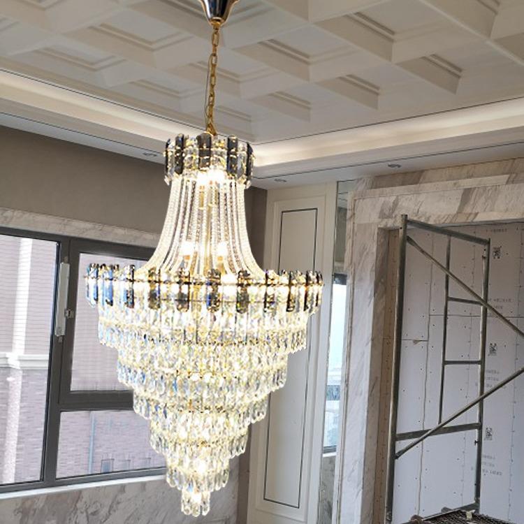 奢复式楼8168客厅大水晶灯别墅公寓中空楼中楼店吊铺跃层楼梯长轻