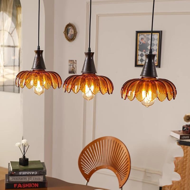帝赞餐2厅吊灯吧809桌台餐灯三5头美式复古玻璃灯具02新款复古风