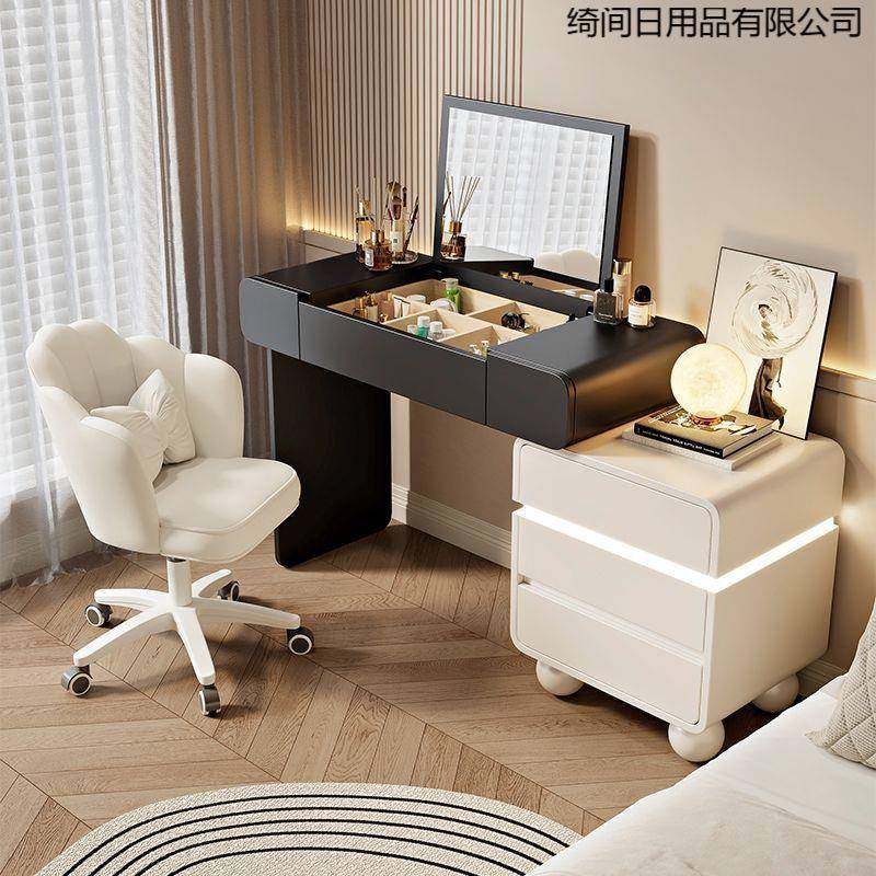 梳妆NTY化台斗妆一体奶油风加厚柜小户型新款翻盖化镜实木可伸缩,电子元器件市场,其它元器件,淘宝优惠券,粉丝福利购,淘宝优惠卷