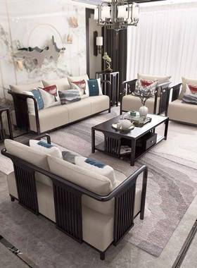 新式实小木沙发组合轻奢简中约现代中式样全74262套客厅家具户型