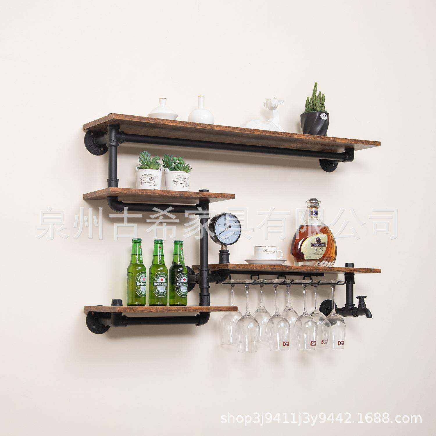 业风水管架乡GX202204村储物架复古厨酒工房调料架美工复古置物架