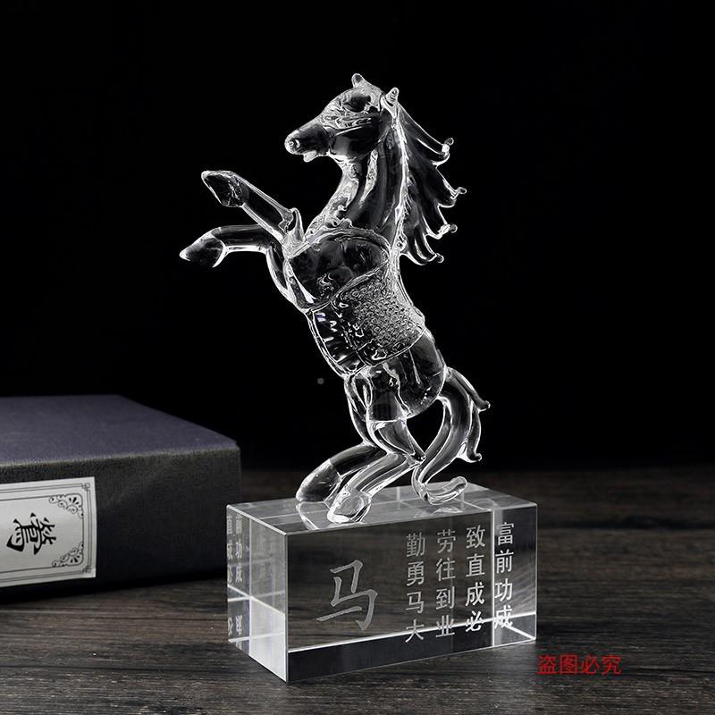 水晶12十生肖动物鼠牛猪虎兔龙蛇马猴羊鸡狗客厅工艺品风T-571803