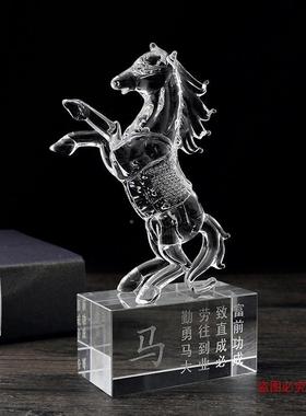 水晶12十生肖动物鼠牛猪虎兔龙蛇马猴羊鸡狗客厅工艺品风T-571803