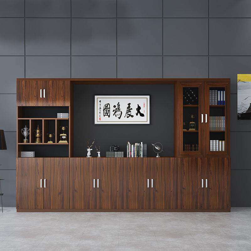 办公室文件柜资料档案柜轻奢办公室办公桌储物柜办公室背景展示柜