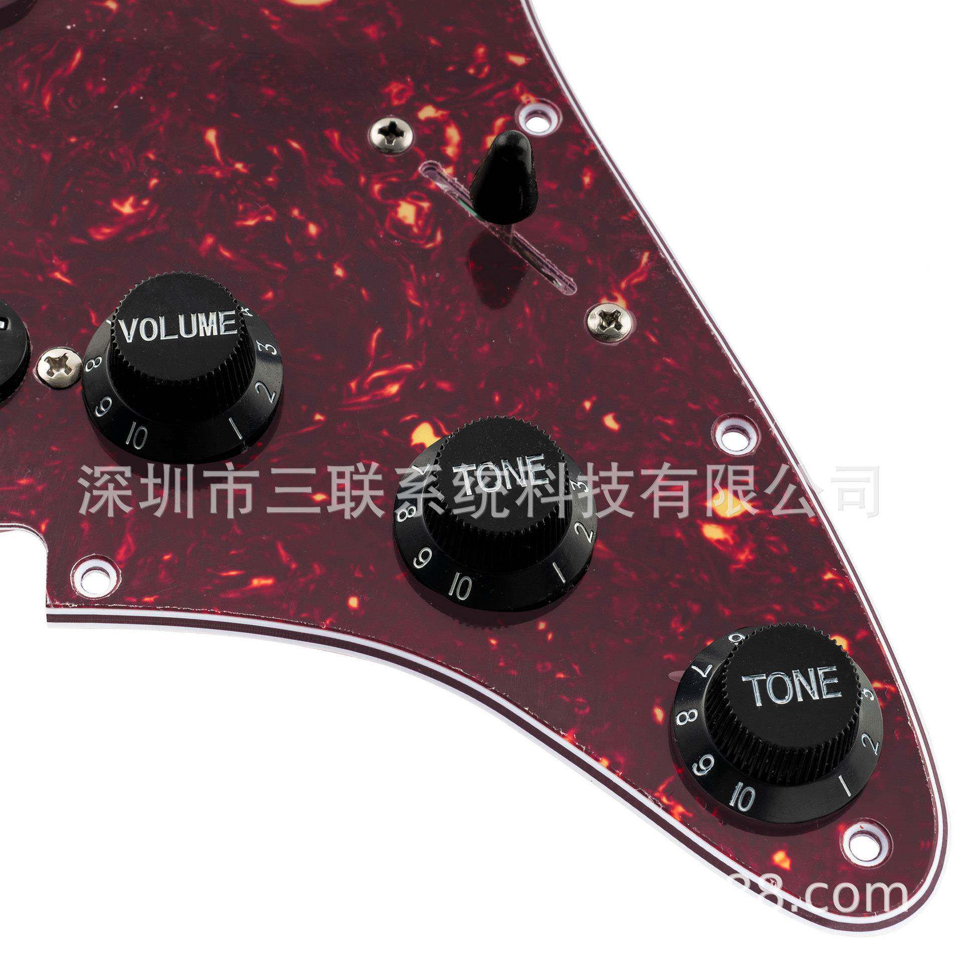 电吉他单单单带壳小双VBQ拾器套装护板旋音钮电位器线路集成棕深