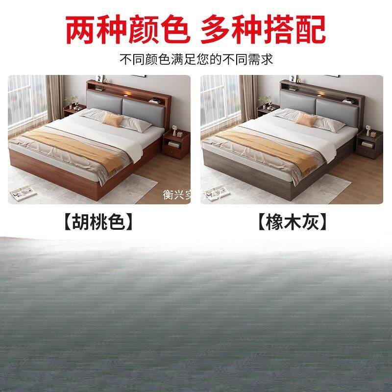 木床1米8双人床家用主卧软包15新款米出租.房储物无品牌/实单人床