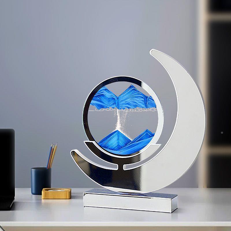 流wT5fj6kd沙厅画摆件沙漏创压办公室意解客流沙灯摆件家居