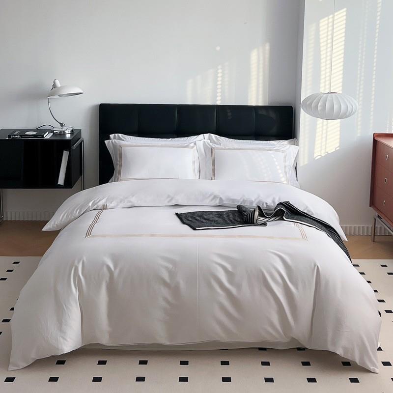 纯棉床品民四件套高端WSD-6233绣花家单被套枕套纺宿床酒店布草