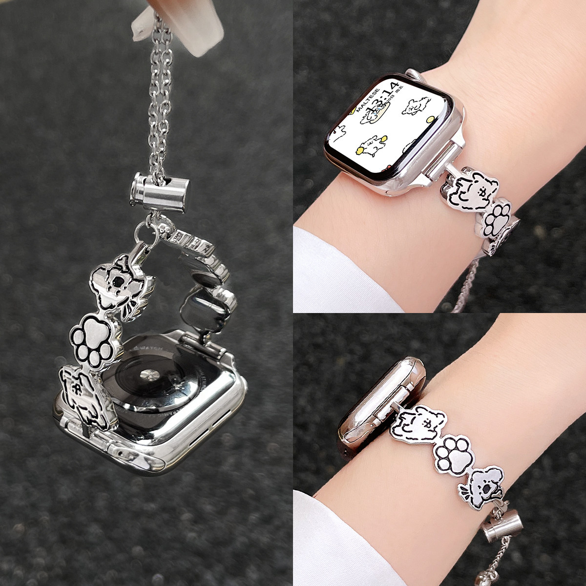 适用iwatchs10手表带小众夏日applewatchs9苹果智能手表链iwatchs