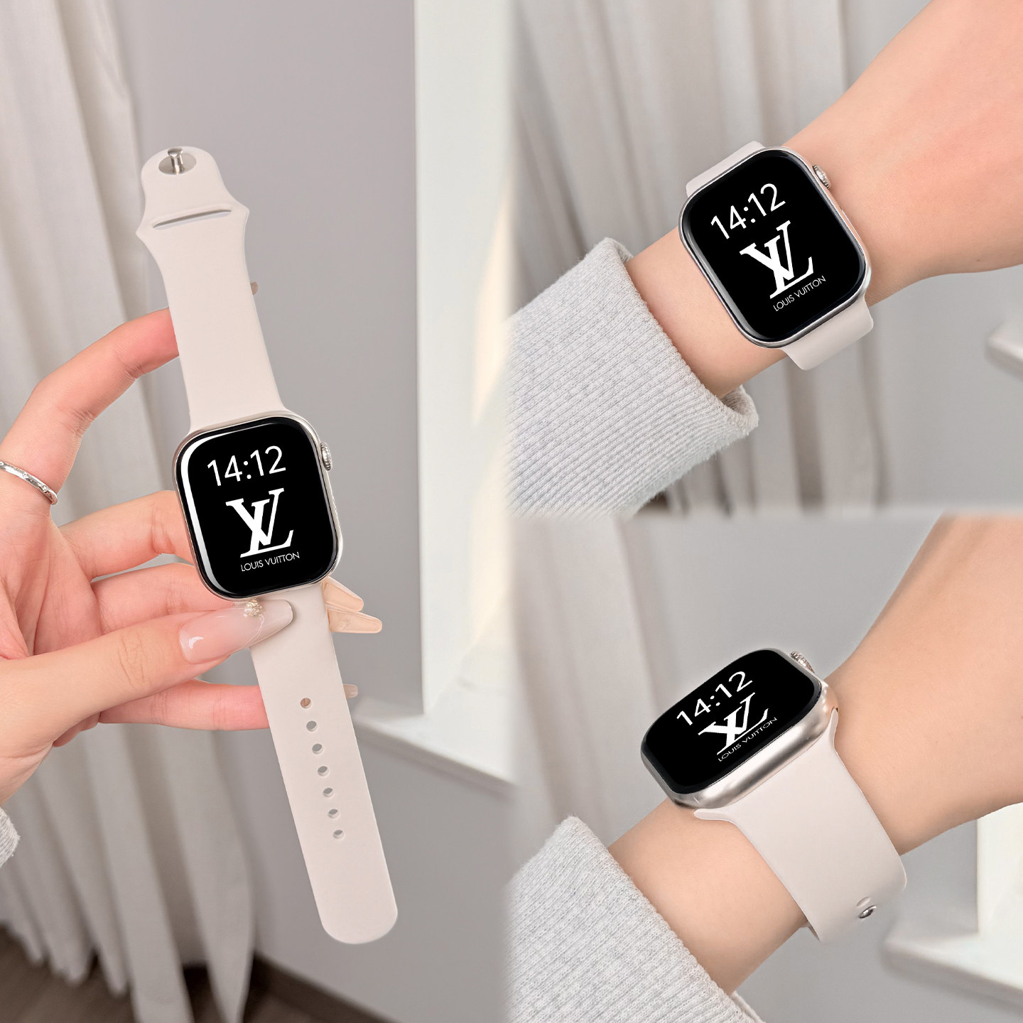 【官方同款】适用苹果iwatchs11手表表带se3软硅胶扣环高级感原装