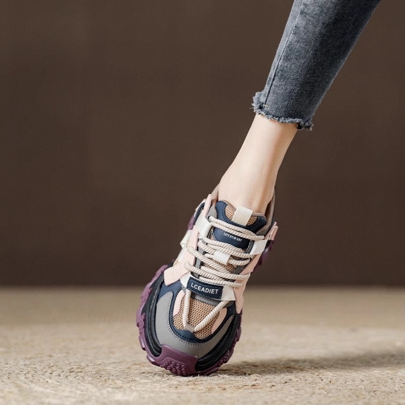 lulucozy西班牙小众品牌网面透气老爹鞋女厚底增高板鞋休闲运动鞋