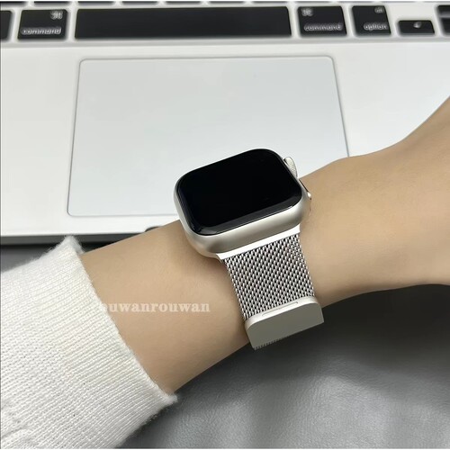 适用iwatchS11/S10米兰尼斯磁吸腕带s8/s9华强北cd12max金属表带