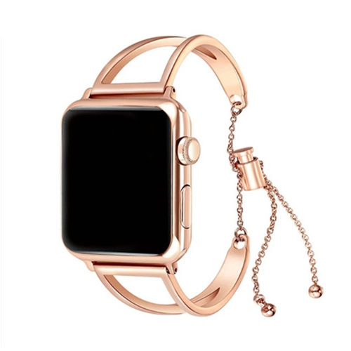 网红手镯链适用iwatch7表带apple watch8智能手表带不锈钢3/4/5/6