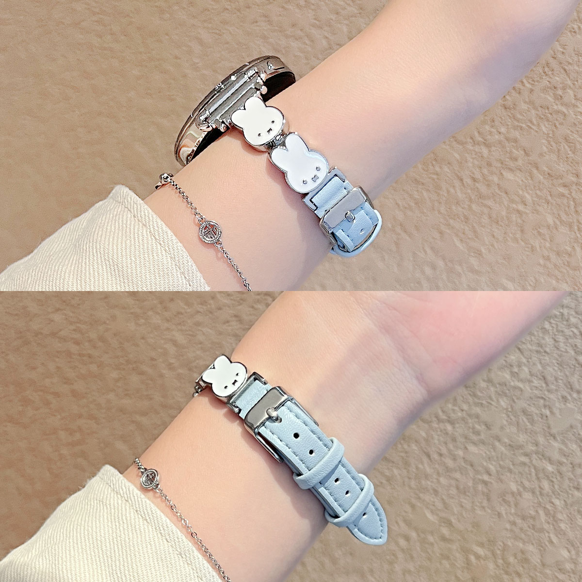 适用于oppo watch x2mini皮质手表带oppo watch s智能运动手环女