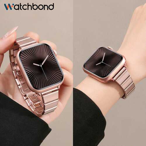 Watchbond适用苹果S11手表带iwatch10智能applewatch9玫瑰粉小蛮