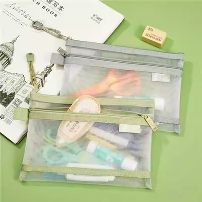 加厚网纱学生笔袋办公票据文件袋