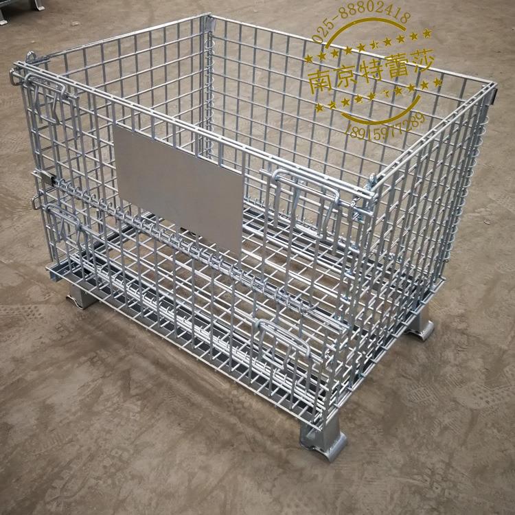 仓储笼876 折叠锌式可带堆码镀加厚材料可轮配向导牵引中空板 仓