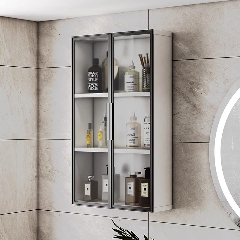 浴室吊柜卫生间置物柜玻璃门墙壁柜壁挂式墙上储物柜铝合金收纳柜