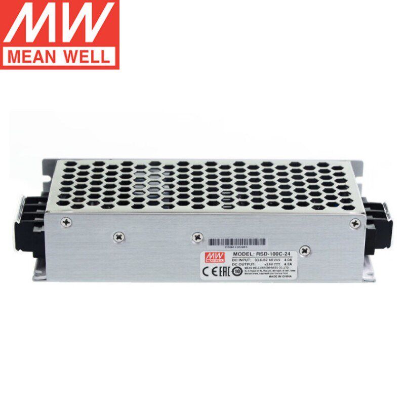 台湾明纬RSD-100C-24铁路认证DC-DC直流转换开关电源48V变24V4.2A