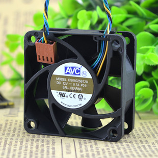 12V 6025 AVC 4线散热风扇双滚珠 DS06025B12U P021 0.7A 原装