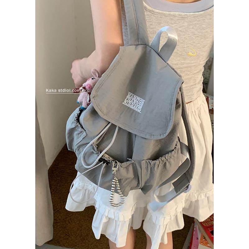 韩国尼龙帆布双肩包包女2025新款潮时尚字母背包休闲大容量登山包
