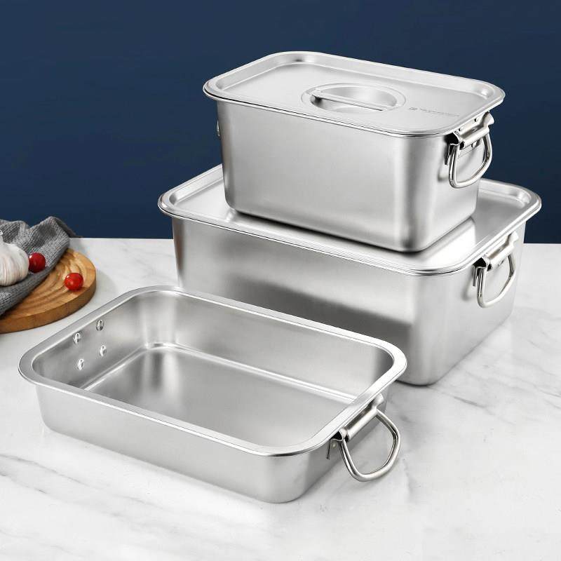 食品级不锈钢方盆长方形商用大号方盘带把手餐盆带提手装菜盆炸锅,餐饮具,盆,淘宝优惠券,粉丝福利购,淘宝优惠卷