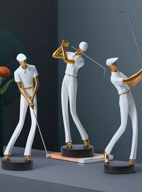 打高尔夫球运动人物摆件客厅装饰品书房饰品书柜奖杯工艺礼品摆件