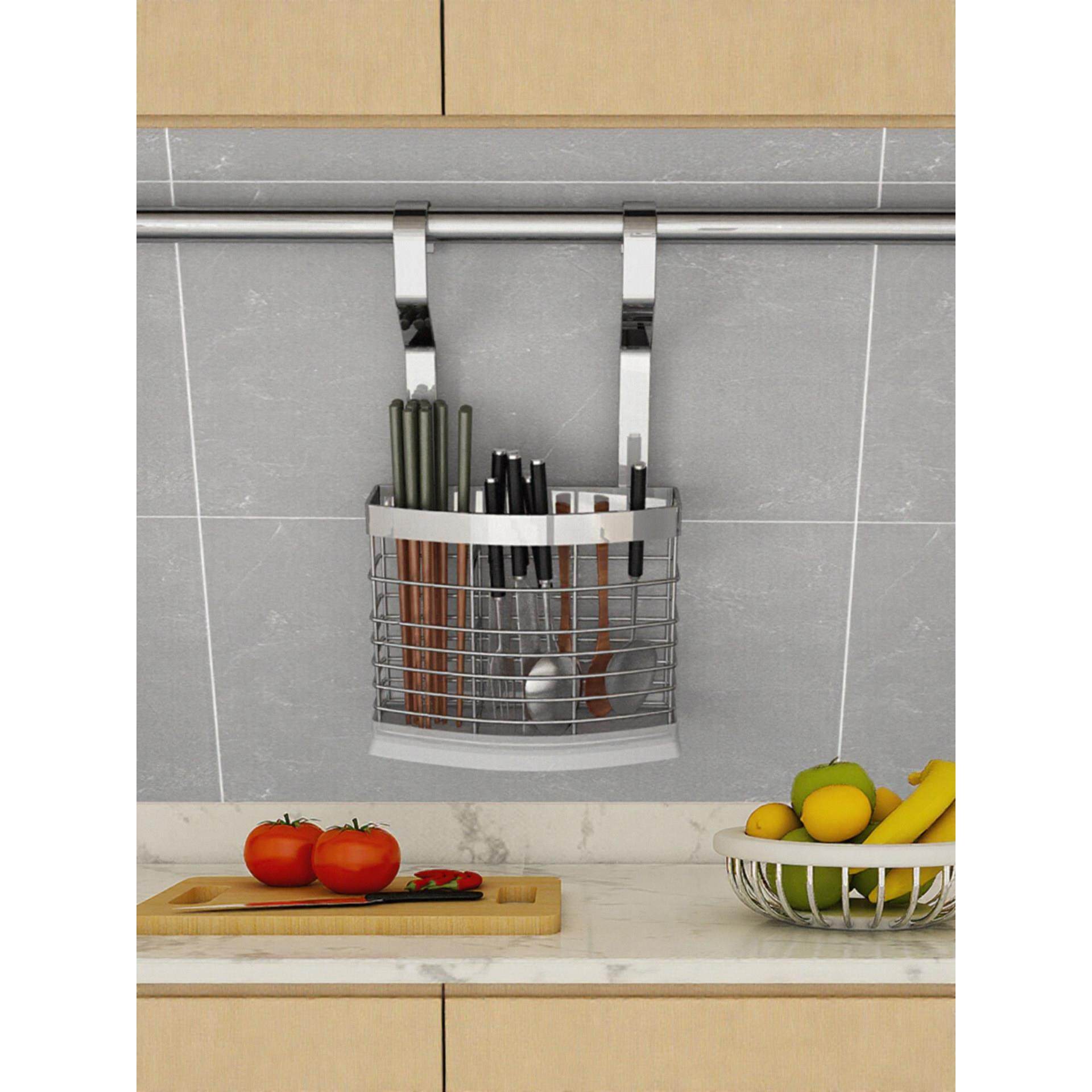 厨房收纳置物架多功能墙上不锈钢筷子筒餐具铲子勺子架墙面壁挂式,餐饮具,餐具笼/架,淘宝优惠券,粉丝福利购,淘宝优惠卷