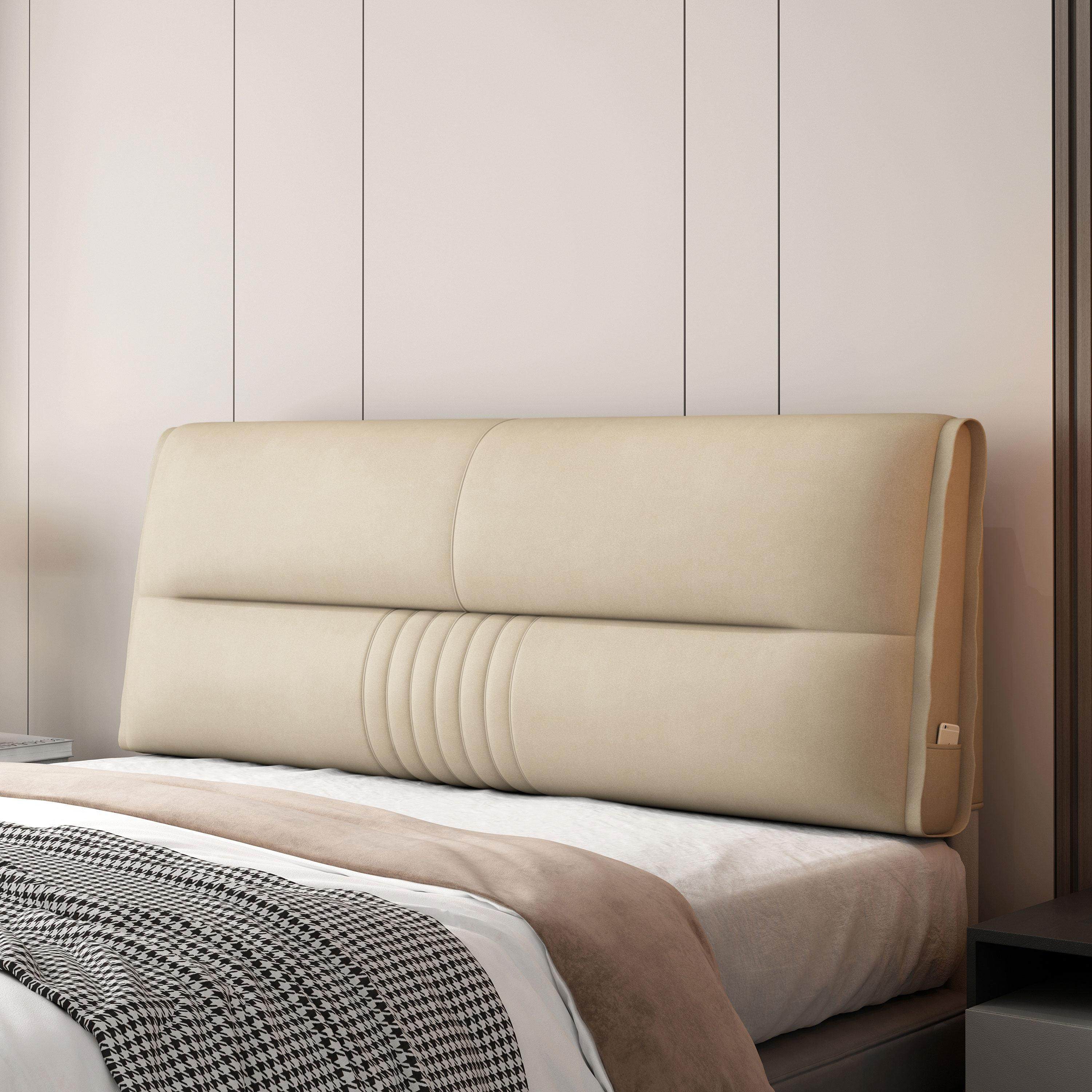 免洗科技布双人床头靠垫卧室床头软包靠背2023现代榻榻床头罩可定,居家布艺,床头靠垫,淘宝优惠券,粉丝福利购,淘宝优惠卷