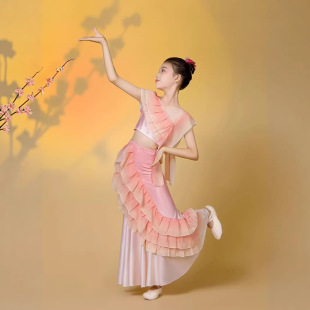 傣族服装儿童女舞蹈演出服傣族舞剧目艺考鱼尾裙少儿孔雀舞练功裙