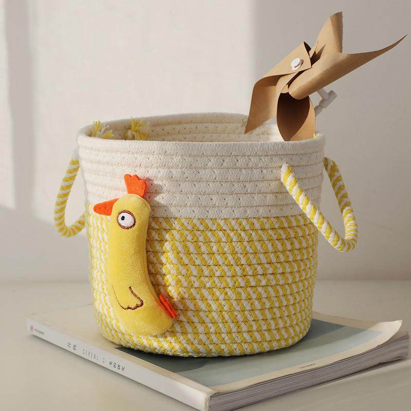 棉绳编织可爱零食收纳筐杂物收纳盒创意家用宿舍储物盒床头置物篮,收纳整理,零食收纳筐,淘宝优惠券,粉丝福利购,淘宝优惠卷