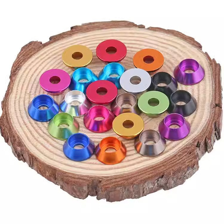 多彩色铝合金杯头内六角垫圈彩色圆柱头螺丝装饰垫片螺丝帽M2-M8
