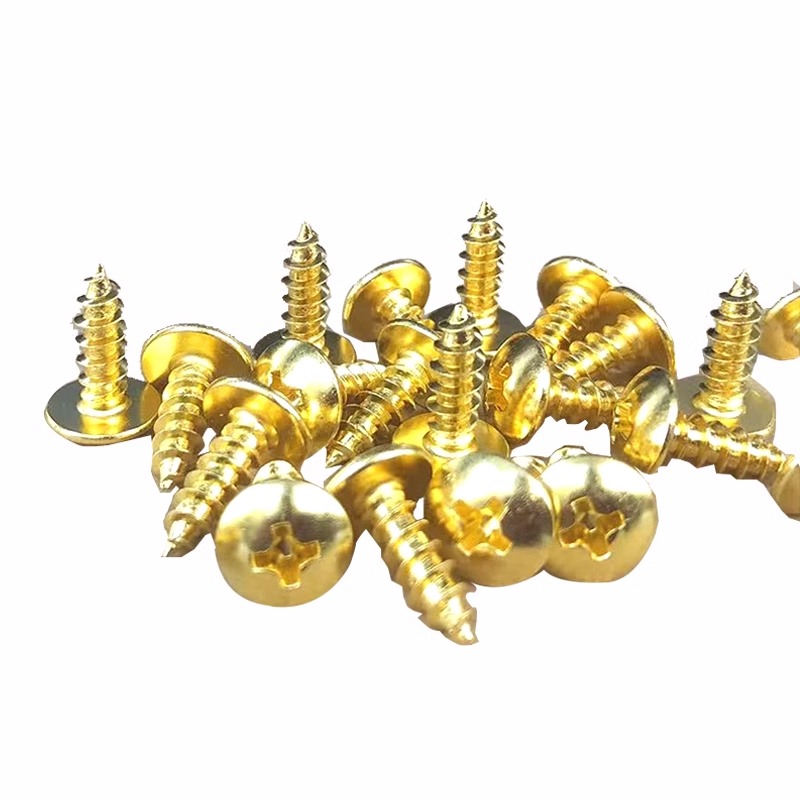 镀金色十字大扁头自攻螺丝镀黑锌蘑菇头伞头十字圆头木螺钉M3-M6
