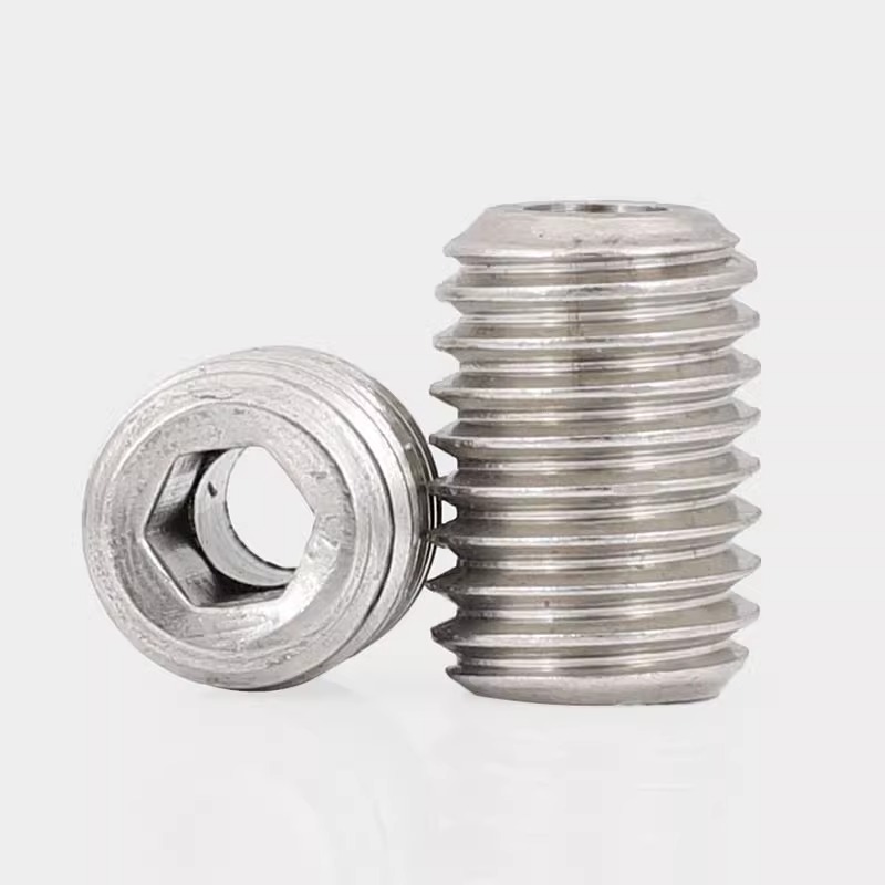 304不锈钢内六角紧定空心机米螺丝通孔阀芯排气机米顶丝M3M4-M16