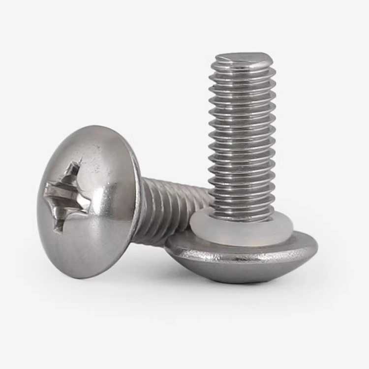 304不锈钢大扁圆头十字防水螺丝盘头十字带密封圈螺钉 M3M4M5M6M8