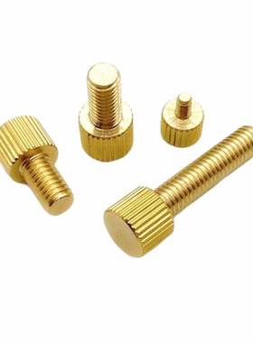 黄铜单头手拧螺丝平头小头圆形圆柱头手扭滚花螺钉M2M2.5M3M4M5M6