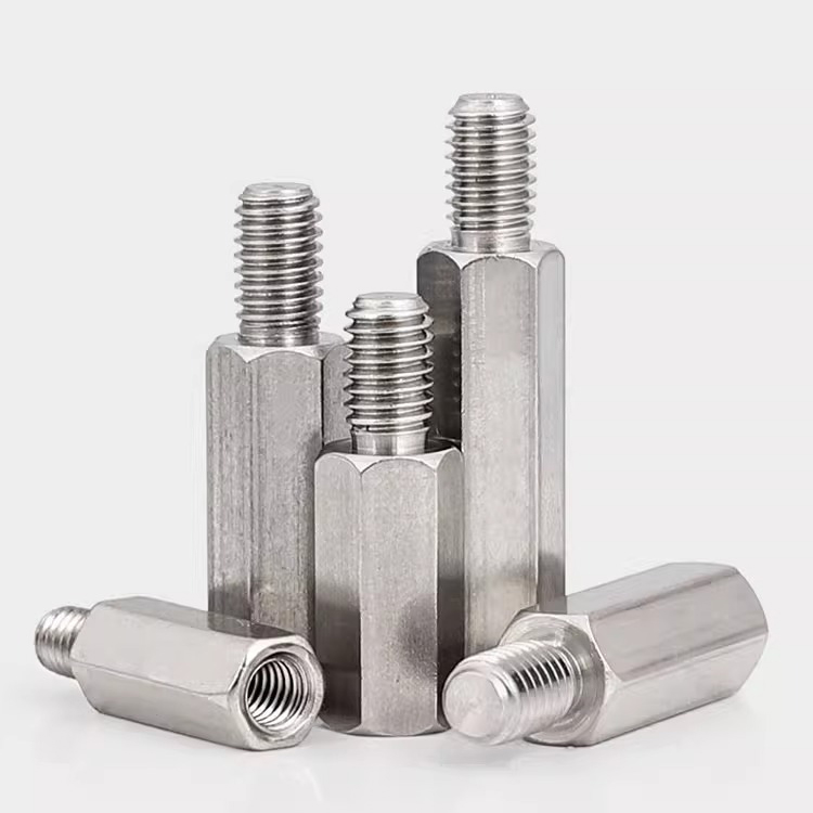 镀镍单头六角隔离柱铁柱螺母柱镀彩锌隔离柱机箱主板支撑柱M2-M8