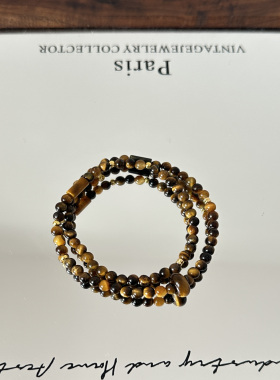 天然虎眼石手链初秋老钱风手串氛围感招财百搭复古小众高级手链女