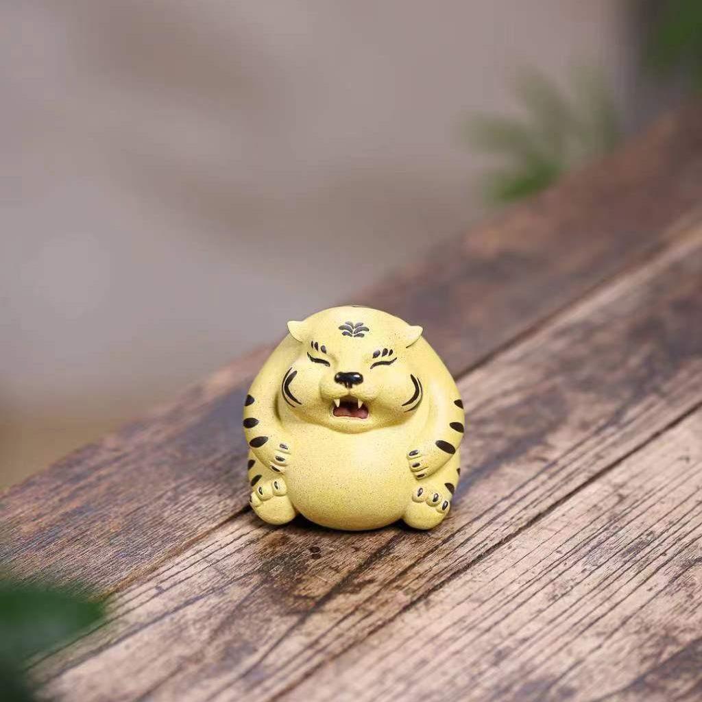 宜兴紫品砂茶宠老生肖虎创虎宠意高端LUI精茶茶台茶桌摆件茶玩