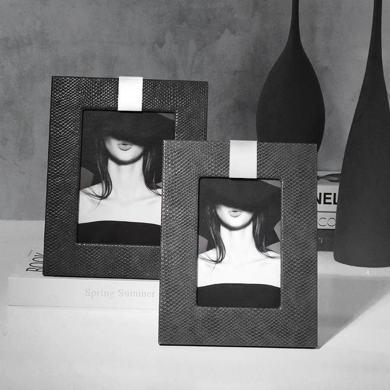 创意奢皮摆革相皮质相框框轻台桌面卧室样板6寸7寸相架设计师款房,家居饰品,DIY亲子装饰画,淘宝优惠券,粉丝福利购,淘宝优惠卷