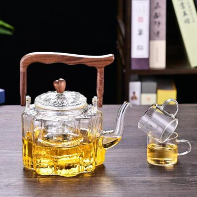高硼硅玻璃茶蒸煮用耐高两温烧水泡茶雷音壶白茶电陶炉蒸煮一体泡