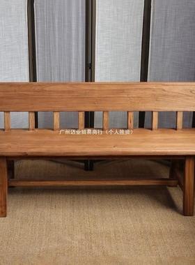 椅靠背实木外庭椅院桌椅长方HPD形沙发套餐户长椅长条老子榆木全